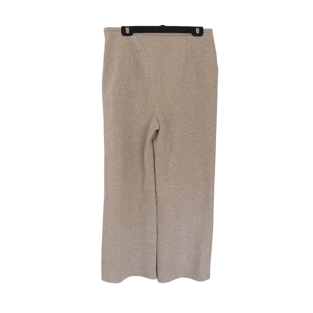 Halston Quiet Luxury Clean Girl Wide Leg Knit Lounge Pants Oatmeal NWT XL